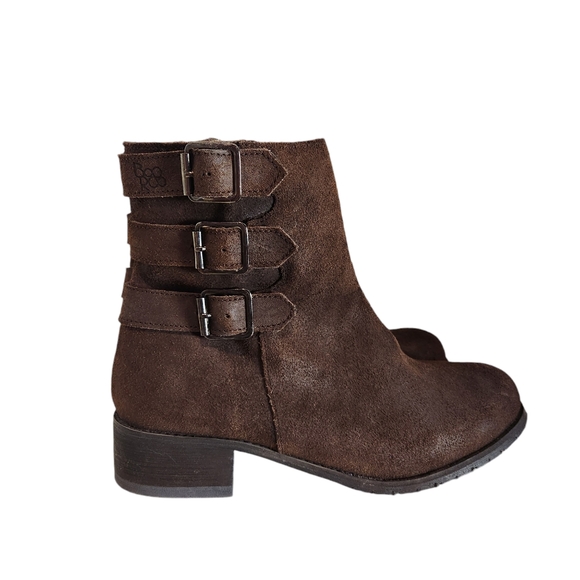 NWT BooRoo Jules suede and wool lined ankle buckle boots dark brown size 9 - Picture 3 of 12